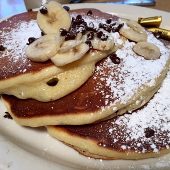 Gravy - Banana Chocolate Chip Pancakes - Gravy Restaurant - American Near Me - Portland, Oregon Gravy - Banana Chocolate Chip Pancakes - Gravy Restaurant - American Near Me - Portland, Oregon