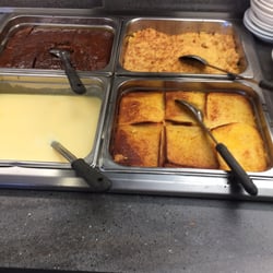 Merrylands RSL Club - Bread and butter pudding with custard and choc sauce
