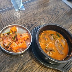 Moobongri Soondae - La Crescenta - spicy soondaeguk. It was first time try soondae guk. It was unexpected taste I loved it!!! they have different soup too!