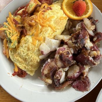 The Sunflower Bakery & Cafe - Shrimp omelette plate - Bakeries Near Me - Galveston, Texas