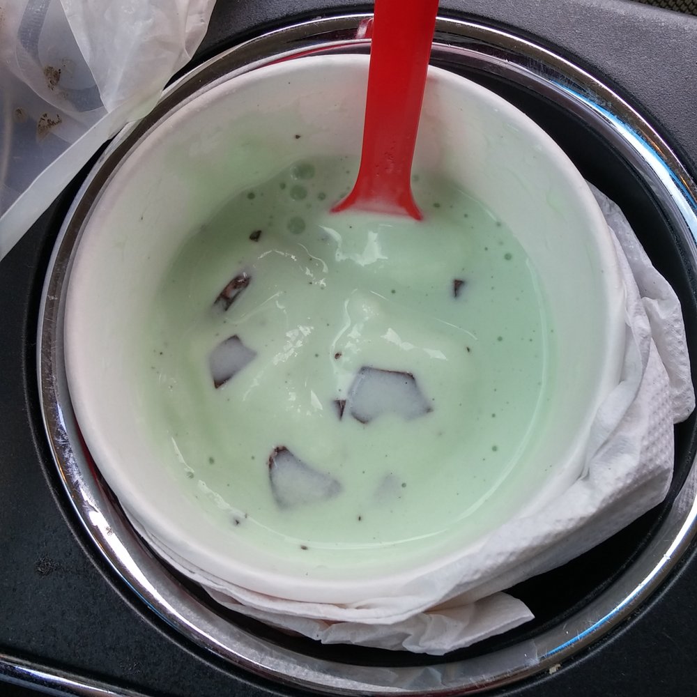 a spoon sticking out of a bowl of ice cream a spoon sticking out of a bowl of ice cream