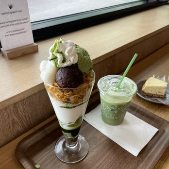 Nana's Green Tea - Matcha Mochi Parfait  Matcha Latte Yuzu Cheesecake - Desserts Near Me - Bellevue, Washington