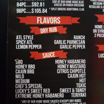 ATL Wings - the menu for the restaurant - Chicken Wings Near Me - Flagstaff, Arizona
