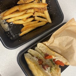 Tomato Caprese with Fresh Burrata & Parmesan Truffle Fries