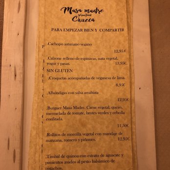 Masa Madre - Carte - Vegan Near Me - Madrid, M Masa Madre - Carte - Vegan Near Me - Madrid, M