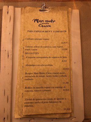 Menu photo 5 Masa Madre Madrid, M
