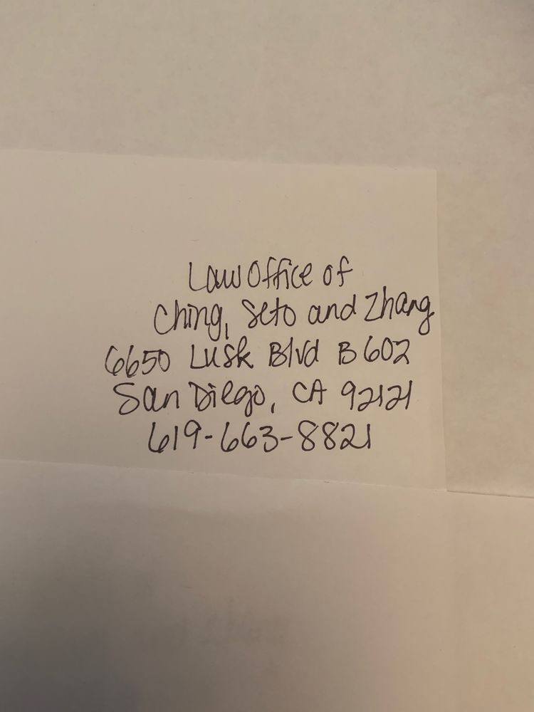 Law Office Of Ching, Seto and Zhang - immigration attorney in San Diego, CA