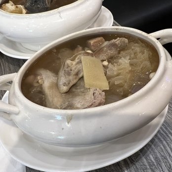 The Soup - (Oct 2022) Stewed soup with quail, chuan bei, apricot kernel, snow fungus, & snow pear - Soup Near Me - San Francisco, California