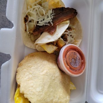 Carmen's Cocina II - Bacon breakfast taco, bacon breakfast gordita, and chorizo breakfast taco - Mexican Near Me - Olathe, Kansas Carmen's Cocina II - Bacon breakfast taco, bacon breakfast gordita, and chorizo breakfast taco - Mexican Near Me - Olathe, Kansas