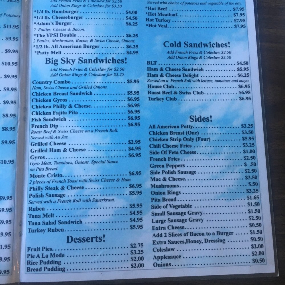 Big Sky Diner - Menu page 4 - Diners Near Me - Ypsilanti, Michigan