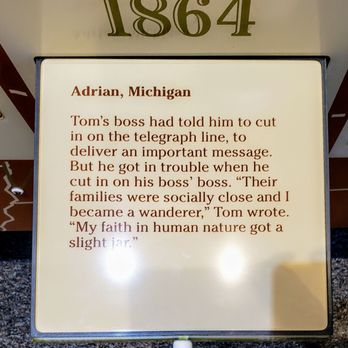 Thomas Edison Depot Museum - Edison's Time in Adrian at Edison Depot Museum - Museums Near Me - Port Huron, Michigan