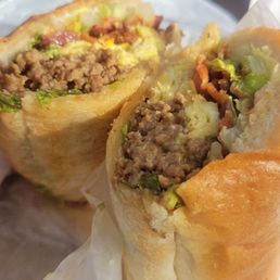 Bacon egg and cheese chopped cheese