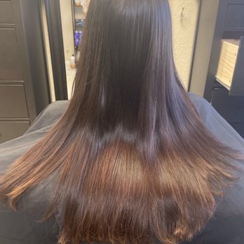Marz Hair Studio - Before balayage transformation but with a cut - Hair Salons Near Me - Bellflower, California Marz Hair Studio - Before balayage transformation but with a cut - Hair Salons Near Me - Bellflower, California