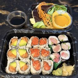 Sushi Makoto - Any Three Roll Lunch Special (~$17): salmon avocado, spicy tuna, yellowtail scallion