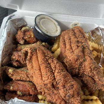 Taste Budzzz - Catfish and wings w/fries - Food Trucks Near Me - Houston, Texas Taste Budzzz - Catfish and wings w/fries - Food Trucks Near Me - Houston, Texas