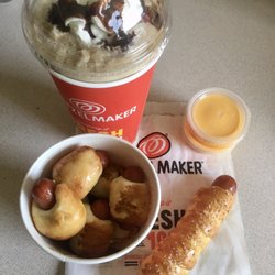 Pretzelmaker - Pretzel dog, 8 piece mini, and a cappuccino blended drink (via Uber Eats)