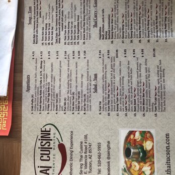 Saing Thai Cuisine - Great prices! Terrific food. - Thai Near Me - Tucson, Arizona Saing Thai Cuisine - Great prices! Terrific food. - Thai Near Me - Tucson, Arizona
