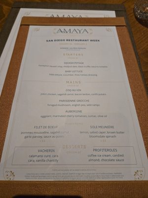 Menu photo 3 Amaya San Diego, CA