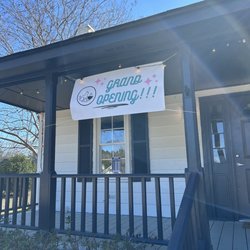 Mews and Brews - Grand opening sign