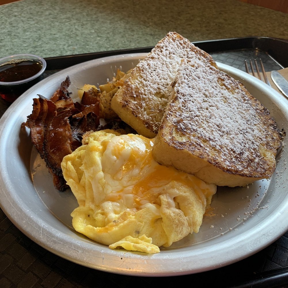 Cherry Street Cafe - Two Eggs scrambled with cheese (meal) with a side of French Toast. Must ask for powdered sugar. - New American Near Me - Lebanon, Ohio Cherry Street Cafe - Two Eggs scrambled with cheese (meal) with a side of French Toast. Must ask for powdered sugar. - New American Near Me - Lebanon, Ohio