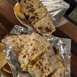 Quesadillas and chips
