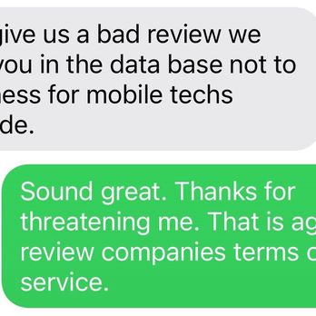 RV Unlimited - Proof of threatening me for a bad review. - RV Rental Near Me - Cheektowaga, New York RV Unlimited - Proof of threatening me for a bad review. - RV Rental Near Me - Cheektowaga, New York