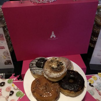 Donut Princess LA - glazed, cookies n' cream, white chocolate s'mores, arts district special, and spicy salted caramel bacon doughnuts with complimentary tiara - Donuts Near Me