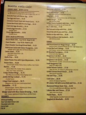 Menu photo 6 The Buena Vista San Francisco, CA Menu photo 6 The Buena Vista San Francisco, CA