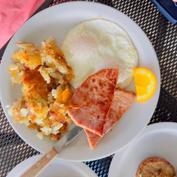 Max's Table - Two eggs over easy ham steak, and home fries - Breakfast & Brunch Near Me - Osprey, Florida