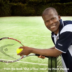 Branksome Park Tennis - From the book of hobbies titled Out of Your Tree 2 by Priory Studios, Dublin, for The Irish Cancer Society.