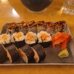 Shiki - Spicy salmon, spicy tuna, and Eel roll