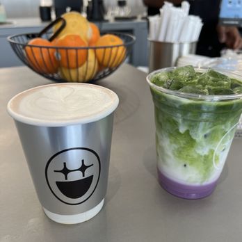 BIGFACE - Ube latte with oat milk and matcha latte with ube - Cafes Near Me - Miami, Florida