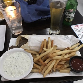 Mora Grill - Gyro Sandwich w Tzatziki Sauce and Fries - Syrian Near Me - Pompano Beach, Florida