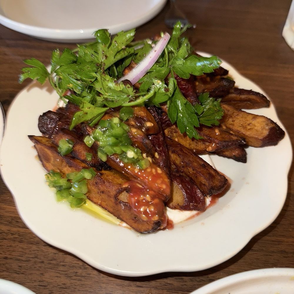Carmel - Japanese sweet potato "fries" - Mediterranean Near Me - Los Angeles, California Carmel - Japanese sweet potato "fries" - Mediterranean Near Me - Los Angeles, California