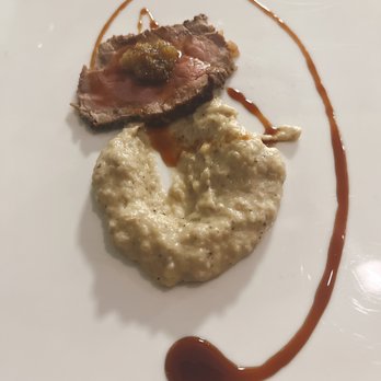 Blue 11 - Steak with banana sauce, amazing taste. Can't tell it is made from banana - Seafood Near Me - Saint Thomas, Virgin Islands