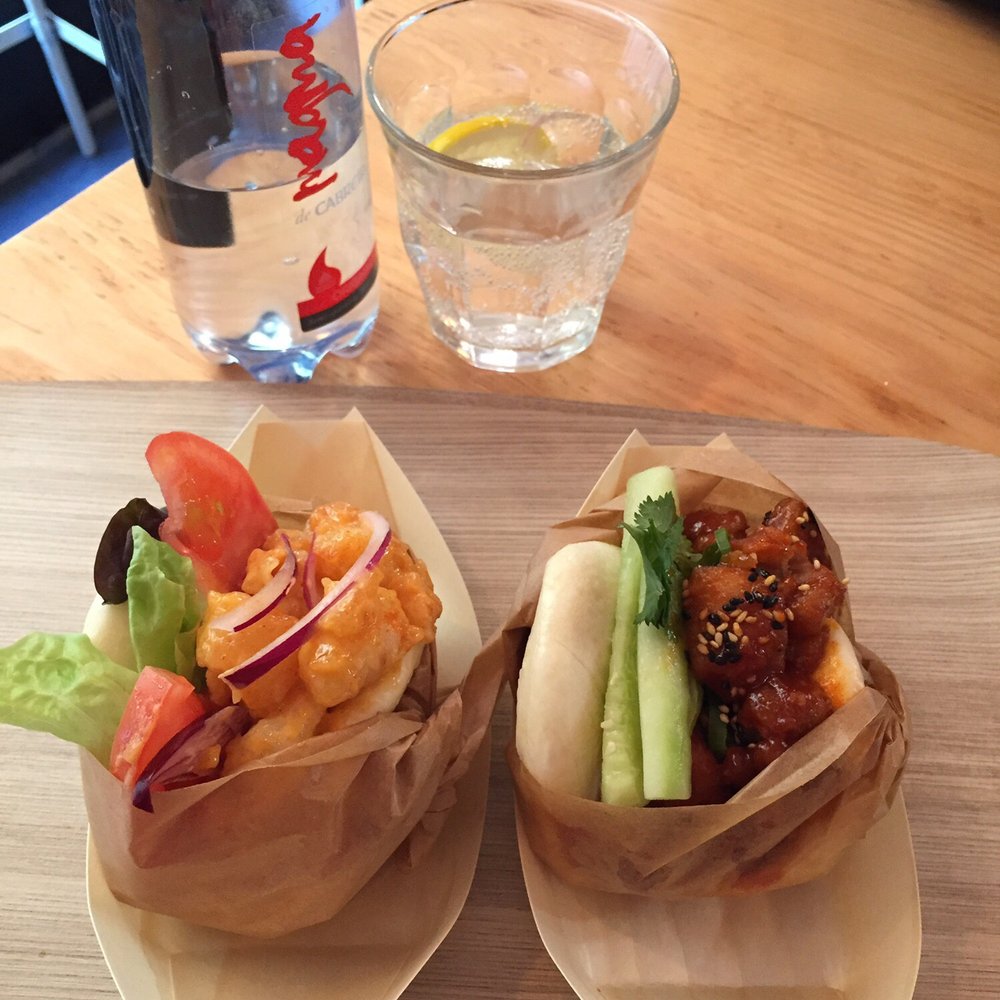 Toy Panda - Tigre and chicken baos. A lil pricy at ~5e each, but SO GOOD! Meal (2 baos) + drink for 9.50e - Dim Sum Near Me - Madrid, M Toy Panda - Tigre and chicken baos. A lil pricy at ~5e each, but SO GOOD! Meal (2 baos) + drink for 9.50e - Dim Sum Near Me - Madrid, M