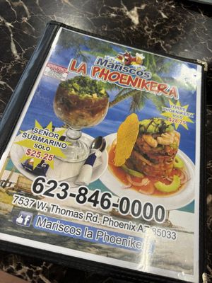 Menu photo 1 Tacos Y Mariscos La Phoenikera Phoenix, AZ Menu photo 1 Tacos Y Mariscos La Phoenikera Phoenix, AZ