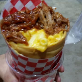 Wrigley Field - The grand slam twist cone! BBQ pork, mac'n'cheese, all in a peel-away croissant cone. Delish. - Stadiums & Arenas Near Me - Chicago, Illinois