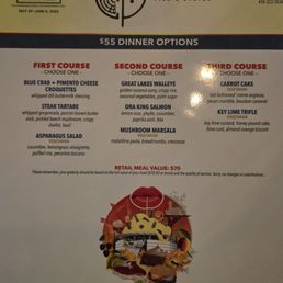 Menu for Downtown Dining Week 2025