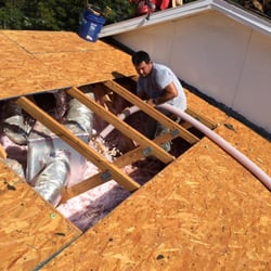Cardinal Roofing - Blown in attic insulation is a great upgrade to your re roof! Especially in hard to reach spots.