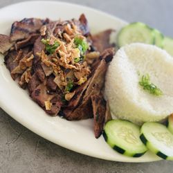 Pho Tai - Com Grilled Marinated Pork (Heo Nurong) w/cucumbers