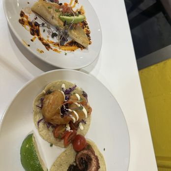 Holbox - Baja shrimp taco, taco de pulpo en su tina, Wood Grilled Kanpachi Taco - Latin American Near Me - Los Angeles, California Holbox - Baja shrimp taco, taco de pulpo en su tina, Wood Grilled Kanpachi Taco - Latin American Near Me - Los Angeles, California