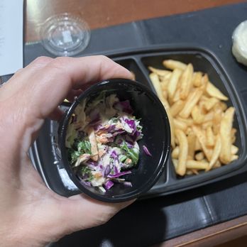 Gus' Snug - Smallest portion of slaw I've seen in a very long time. - Irish Pub Near Me - Clawson, Michigan