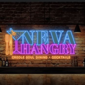 Neva Hangry - neon sign for neva hangy - Soul Food Near Me - Chicago, Illinois Neva Hangry - neon sign for neva hangy - Soul Food Near Me - Chicago, Illinois