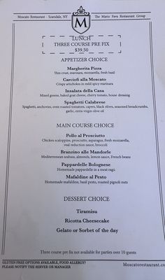 Menu photo 1 Moscato Scarsdale, NY