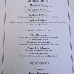 Moscato - Pre fix Menu