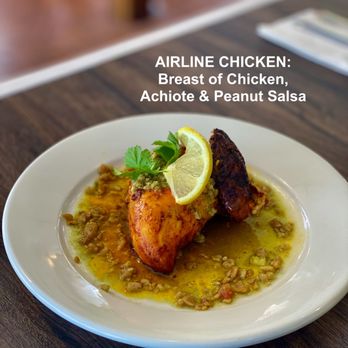 Memo’s Cuisine - AIRLINE CHICKEN: Breast of Chicken, Achiote & Peanut Salsa - Breakfast & Brunch Near Me - Isleton, California Memo’s Cuisine - AIRLINE CHICKEN: Breast of Chicken, Achiote & Peanut Salsa - Breakfast & Brunch Near Me - Isleton, California