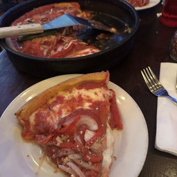 Gino's East - South Loop - Chicago fire - def not spicy at all, but again I am from Texas and eat things hot. - Pizza Near Me - Chicago, Illinois