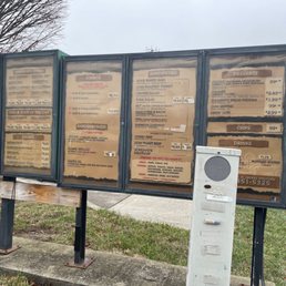 Menu board Menu board