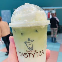Bubble Tasty Tea - Matcha milk tea with pearls! Yummy !